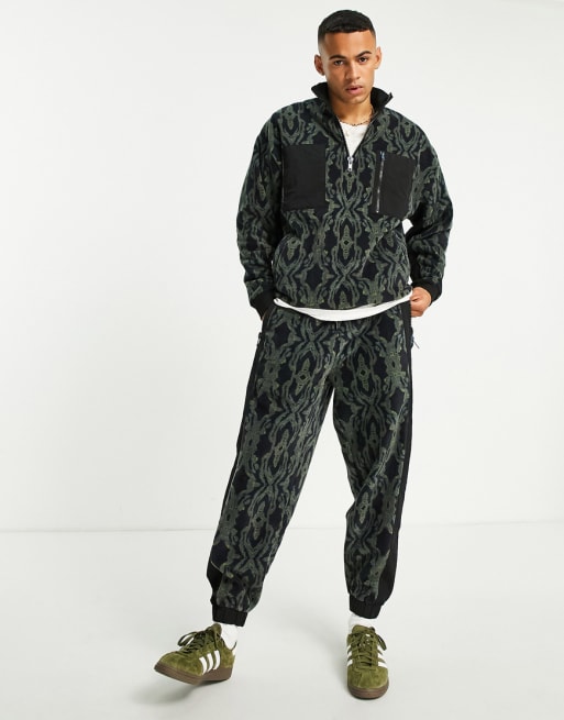 Crooked Tongues fleece co-ord camo patch in multi