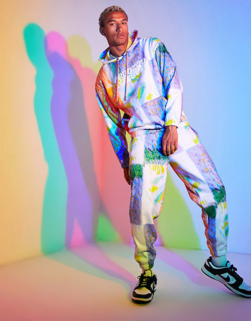 Crooked Tongues oversized	set with all over print in multi