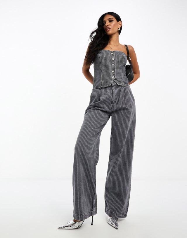 ASOS DESIGN - Denim Pinstripe co-ord