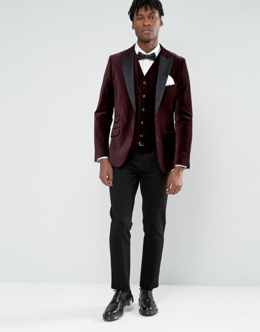 Burgundy Velvet Brooklyn Tuxedo