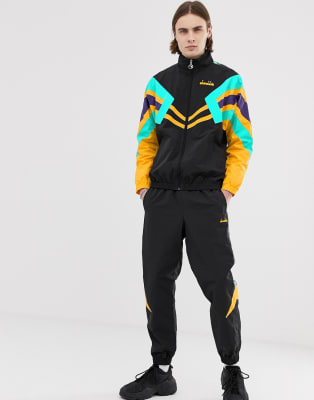 Diadora MVB panelled tracksuit in black 