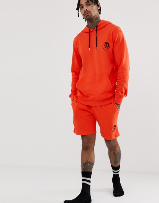 Diesel - Combi-set - Lounge sweater met logo in oranje