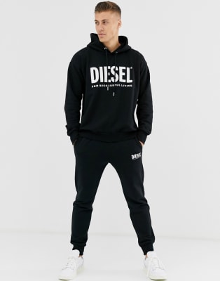 Diesel – Schwarzer Trainingsanzug mit großem Logo | ASOS