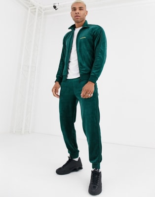 velvet green tracksuit