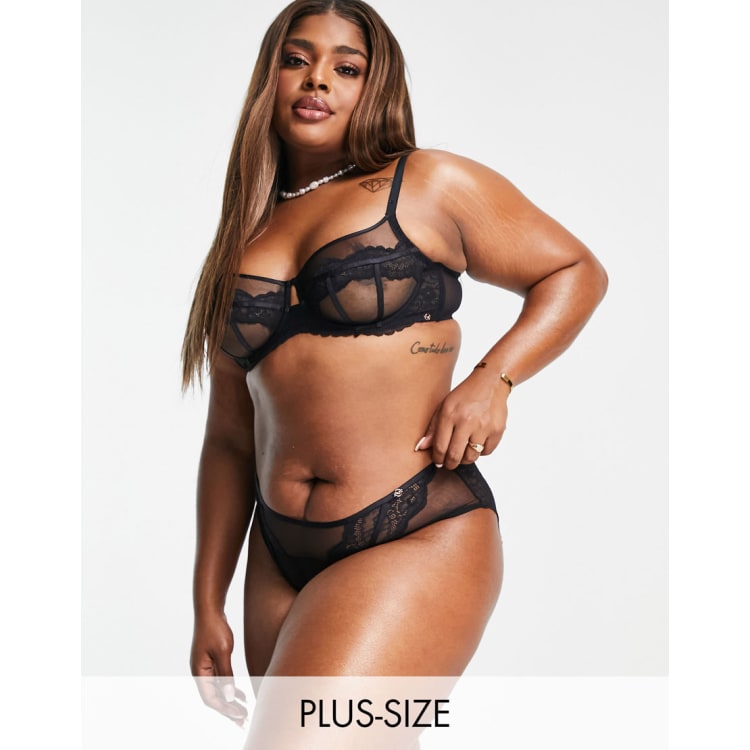 Dorina Curve Icon lace and mesh lingerie set in black