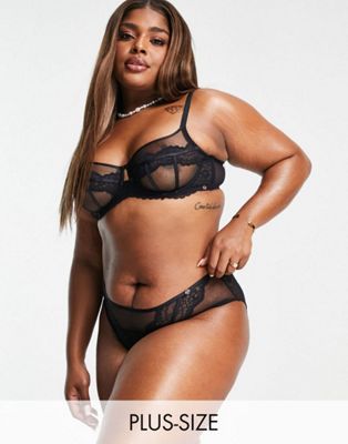 Dorina Curve Icon lace and mesh lingerie set in black