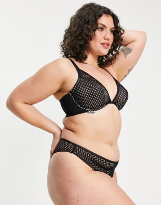 Dorina - Legion - Completo intimo con reggiseno in pizzo geometrico nero