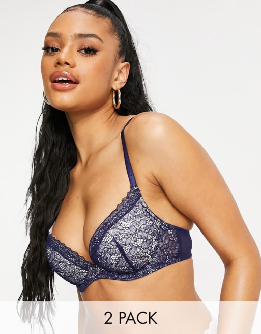 Dorina - Ozone - Confezione da 2 reggiseni push up color inchiostro e bianco