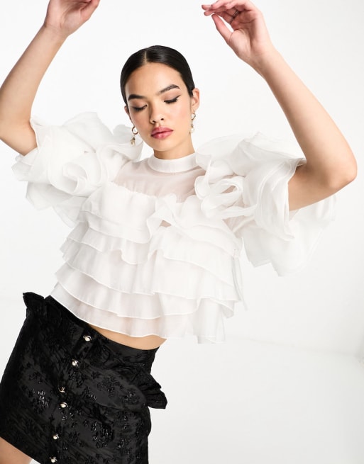 Dream Sister Jane - Blusa a balze con volant e minigonna decorata