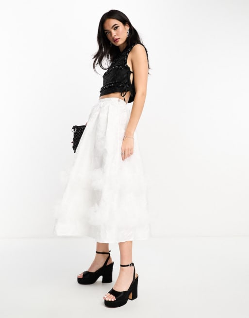 Dream Sister Jane jacquard embellished tie side top and tulle skirt set