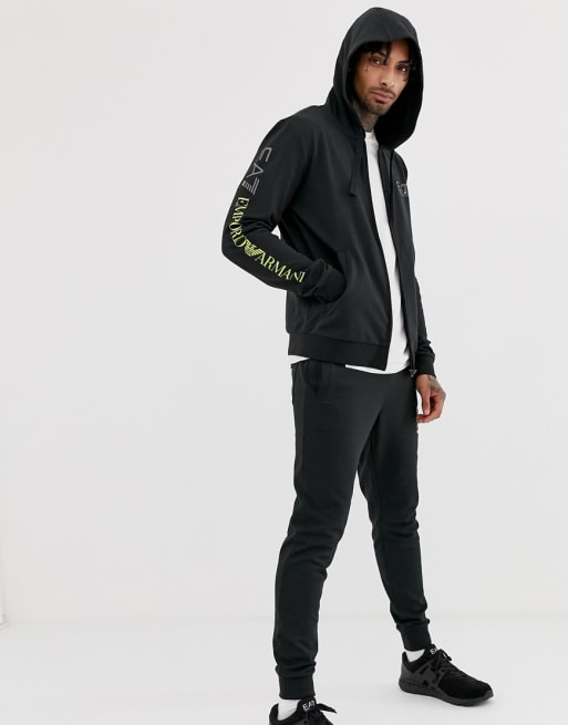  EA7 - Sweatsuit met logo op de mouw in zwart
