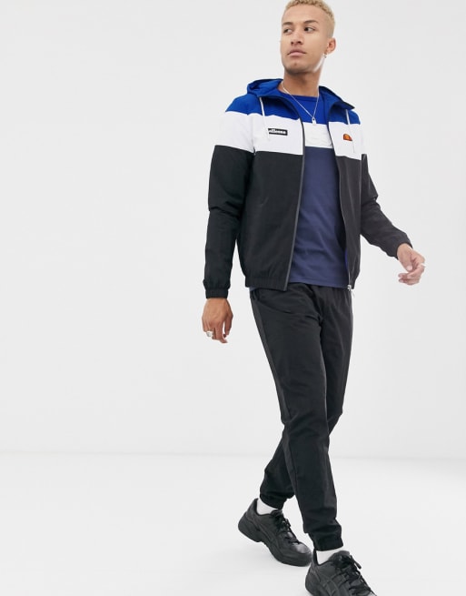 ellesse color block tracksuit in blue/black | ASOS