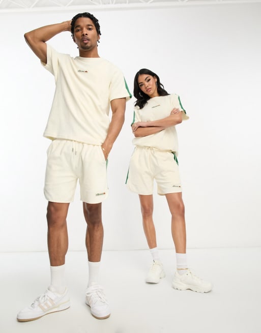 ellesse – Community Club – Unisex-Set aus Frottee in gebrochenem Weiß