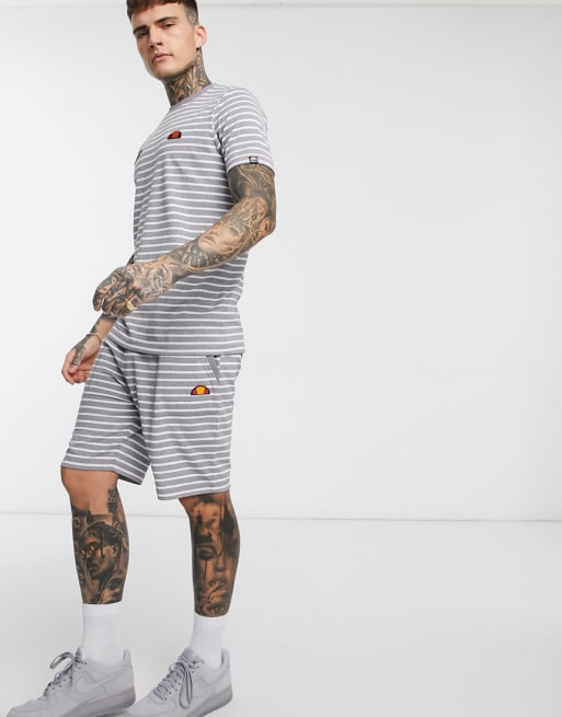 ellesse – Gestreiftes Frottee-Kombiteil, in Grau