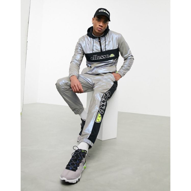 ellesse reflective tracksuit in silver ASOS