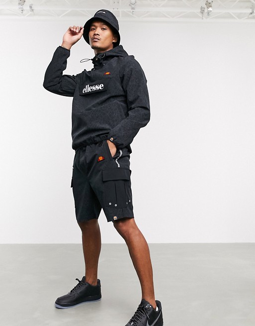 ellesse reflective web co-ord in black exclusive at ASOS
