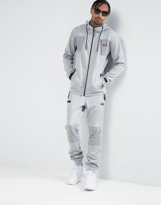 Ellesse Ribbed Detail Tracksuit In Grey 