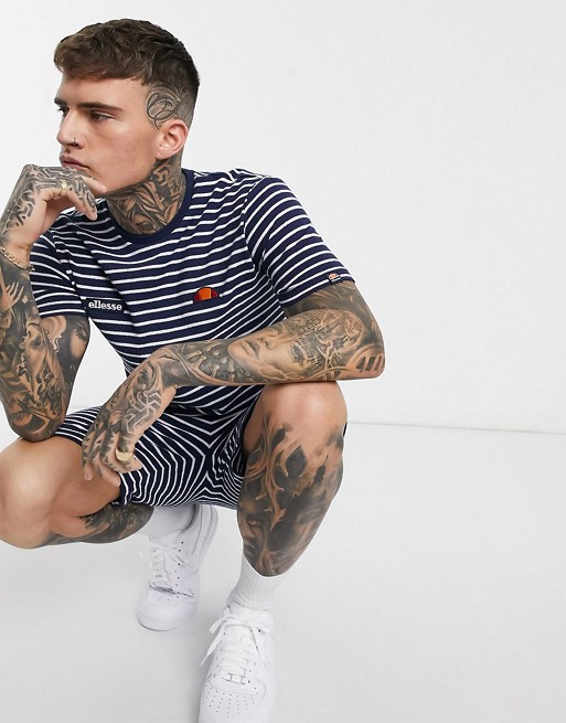 ellesse striped towelling co-ord in navy