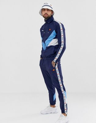 ellesse tracksuit with white taping in 