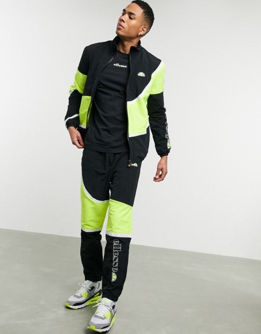 ellesse x Smiley - Sort/grønt træningssæt med panel