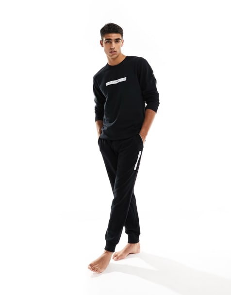 Reebok Men's Pajama Jogger Pants - Lightweight Knit Lounge Sleep Pants  (Size: S-XL), Size Small, Black at  Men's Clothing store