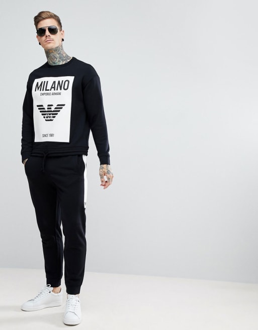 Emporio Armani Rubberised Logo Tracksuit In Black ASOS