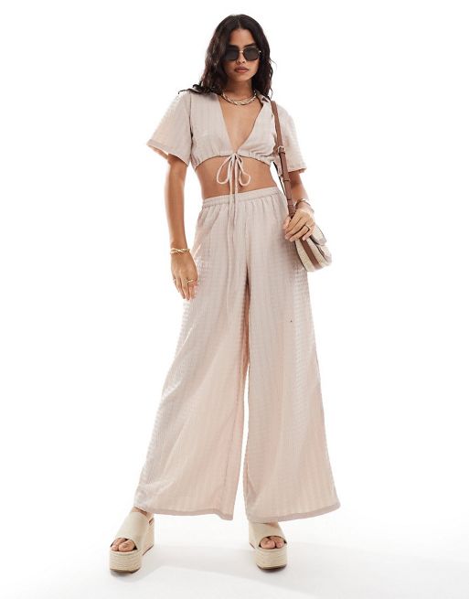 Esmee Exclusive textured beach co-ord in oat