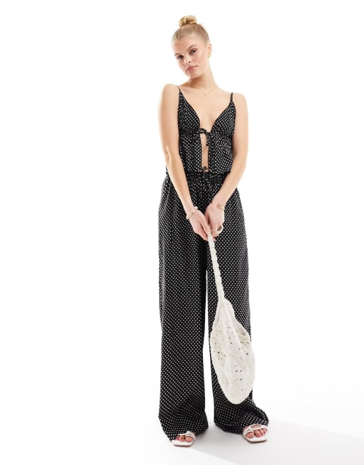 Esmée - Strand co-ord set met stippenprint