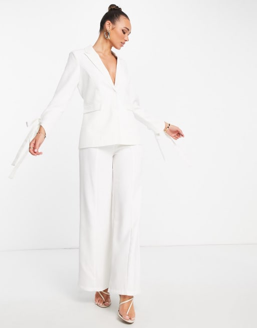 White trouser and cheap blazer co ord