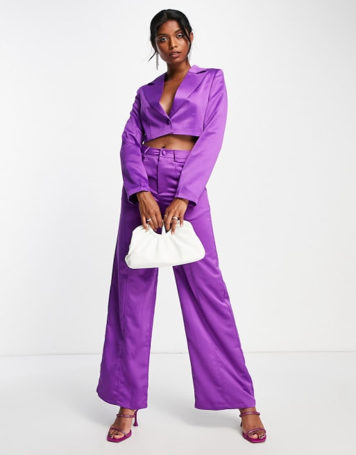 Purple blazer and on sale trousers