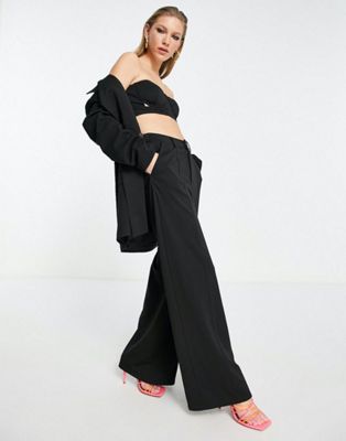 Extro & Vert oversized blazer, bralet with cutouts and wide leg trousers co-ord | ASOS