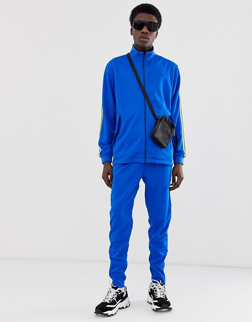Fairplay tracksuit with neon taping in blue