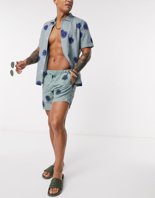 Farah floral print two-piece in blue