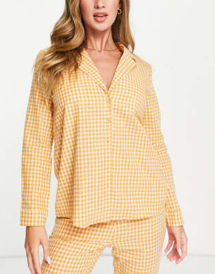 Fashion Union Exclusive oversized shirt and pant set in orange gingham ASOS