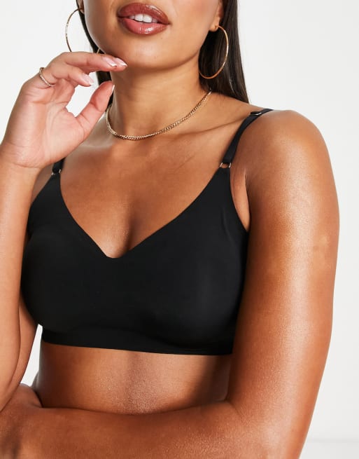 Fashionkilla seamless bra and thong in black