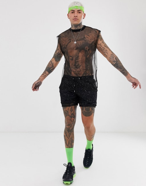 Festival del af sæt i glimtende netstof fra ASOS DESIGN