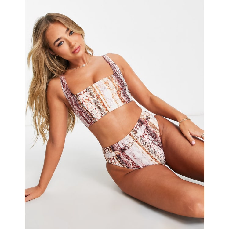 Snake print high store waisted bikini