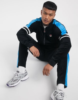 black fila velour tracksuit