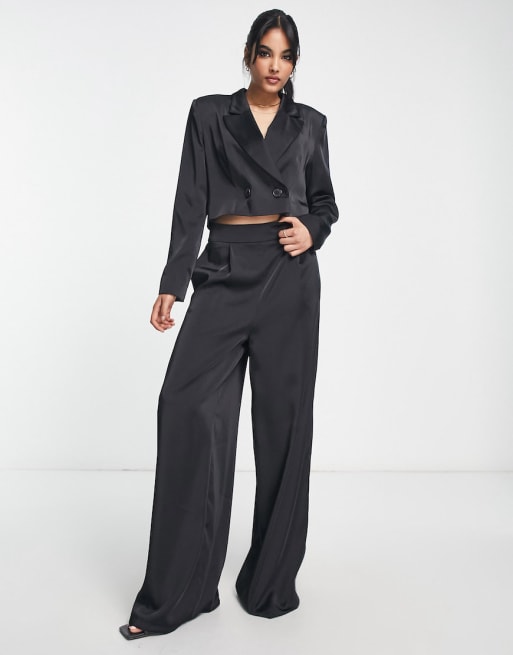 Cropped satin clearance trousers