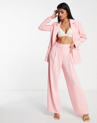 Forever New slouchy blazer and suit trouser co-ord in pink