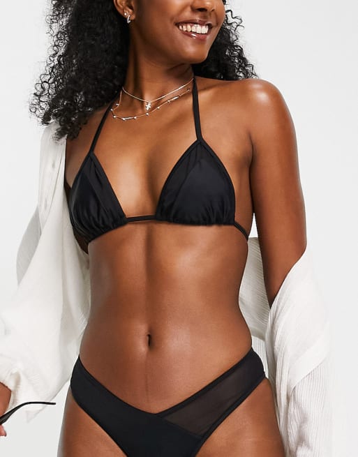 Black mesh bikini sales set