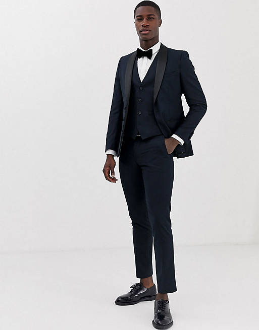 French Connection occasion slim fit Navy tuxedo suit | ASOS