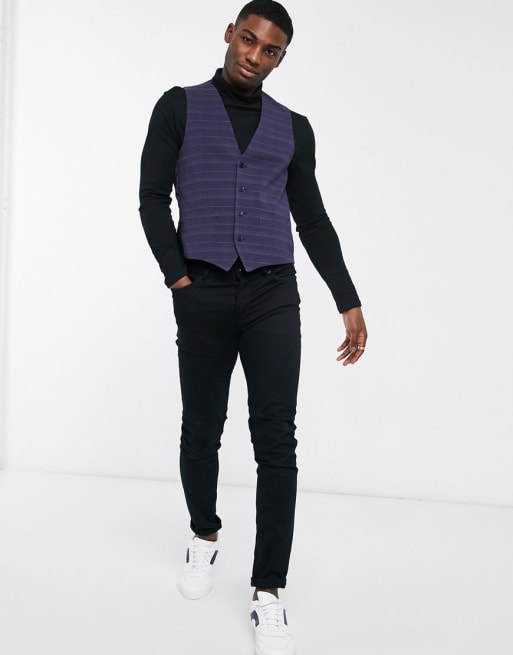 French Connection slim fit marine check suit | ASOS