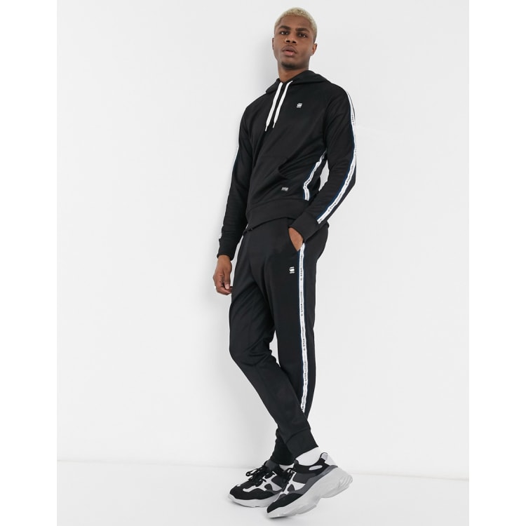 G Star Alchesai taped tracksuit set in black ASOS