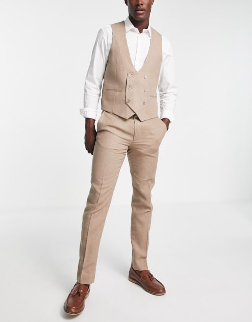 Gianni Feraud - Abito slim in lino color cuoio