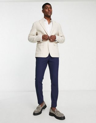 Gianni Feraud single breasted oversized suit jacket in cream