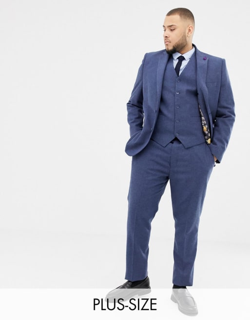 Gianni Feraud Plus – Kostym i Donnegal-ullblandning med smal passform
