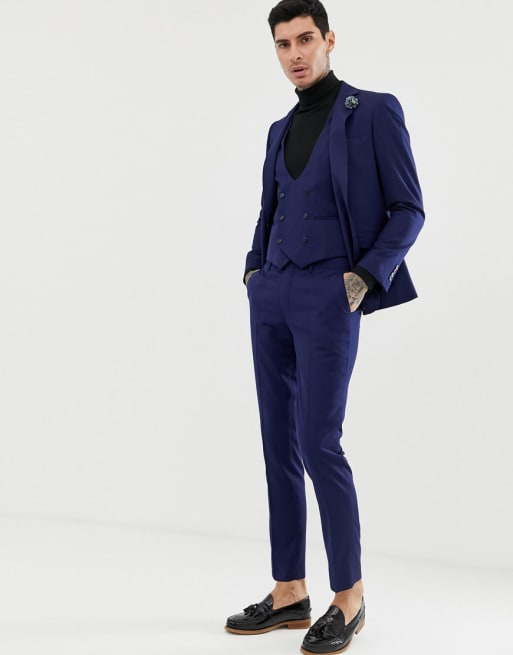 Gianni Feraud slim fit perfect navy wool blend suit | ASOS