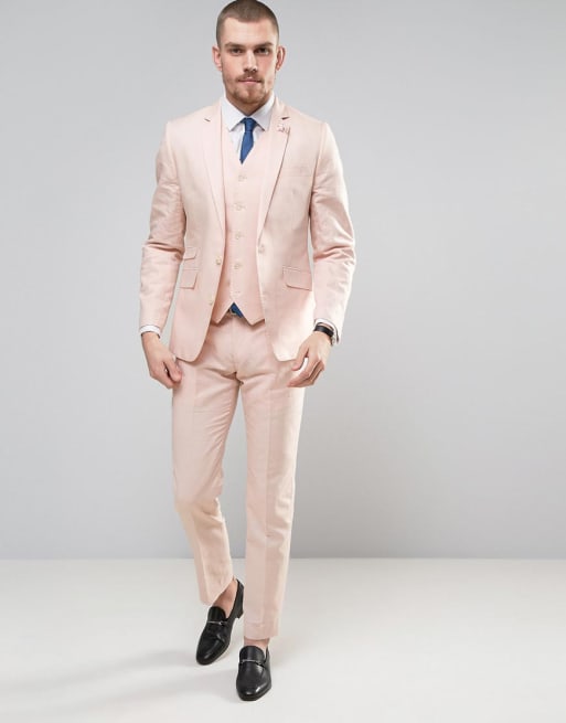Gianni Feraud Wedding 55% Linen Slim Fit Suit