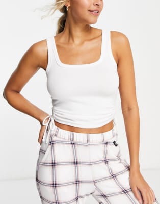 Produktbild von Pyjama Damen Hund Damen Pyjama Set Aus Rippenstrick - Langarm Oberteil & Lange Hose - Bequem Nachtwäsche S-XXL Zweiteiliger Pyjama